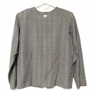 BASCO Black & White Plaid Top NWT